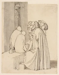 A Beggar Family Round a Door